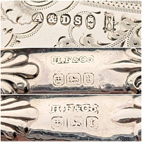 1909 British Antique Sterling Silver Handle Fish Cutlery 6 Pair Harrison Fisher